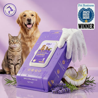 Cleaning Deodorizing Glove Wipes for Dogs & Cats (12 Gloves)