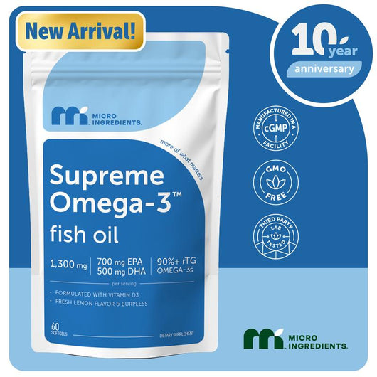 Supreme Omega-3 Fish Oil w/Ultra High EPA & DHA, Burpless Softgels