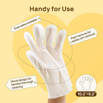 Cleaning Deodorizing Glove Wipes for Dogs & Cats (12 Gloves)
