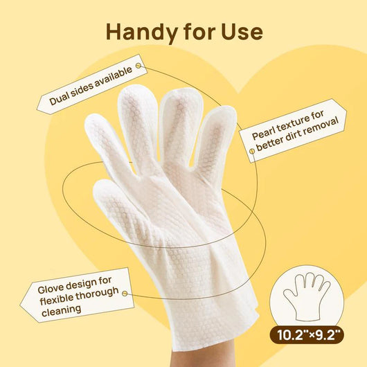 Cleaning Deodorizing Glove Wipes for Dogs & Cats (12 Gloves)