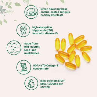 Supreme Omega-3 Fish Oil w/Ultra High EPA & DHA, Burpless Softgels