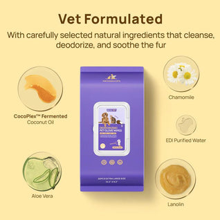 Cleaning Deodorizing Glove Wipes for Dogs & Cats (12 Gloves)