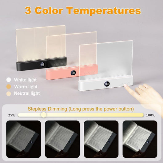 3 Color LED Reading Light With Timer