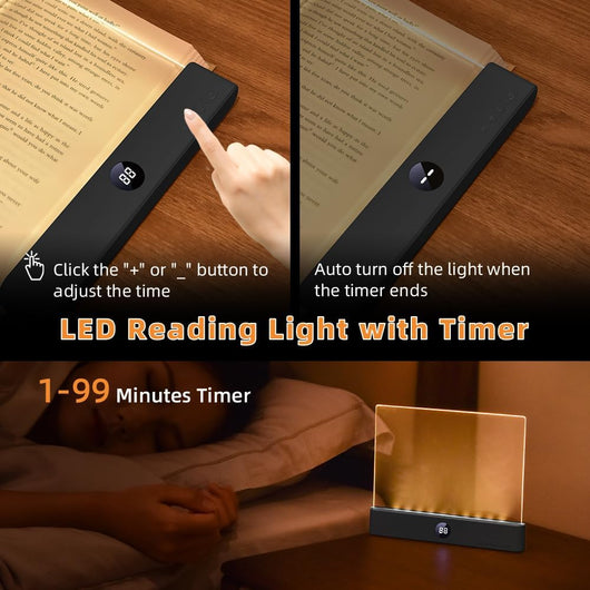 3 Color LED Reading Light With Timer